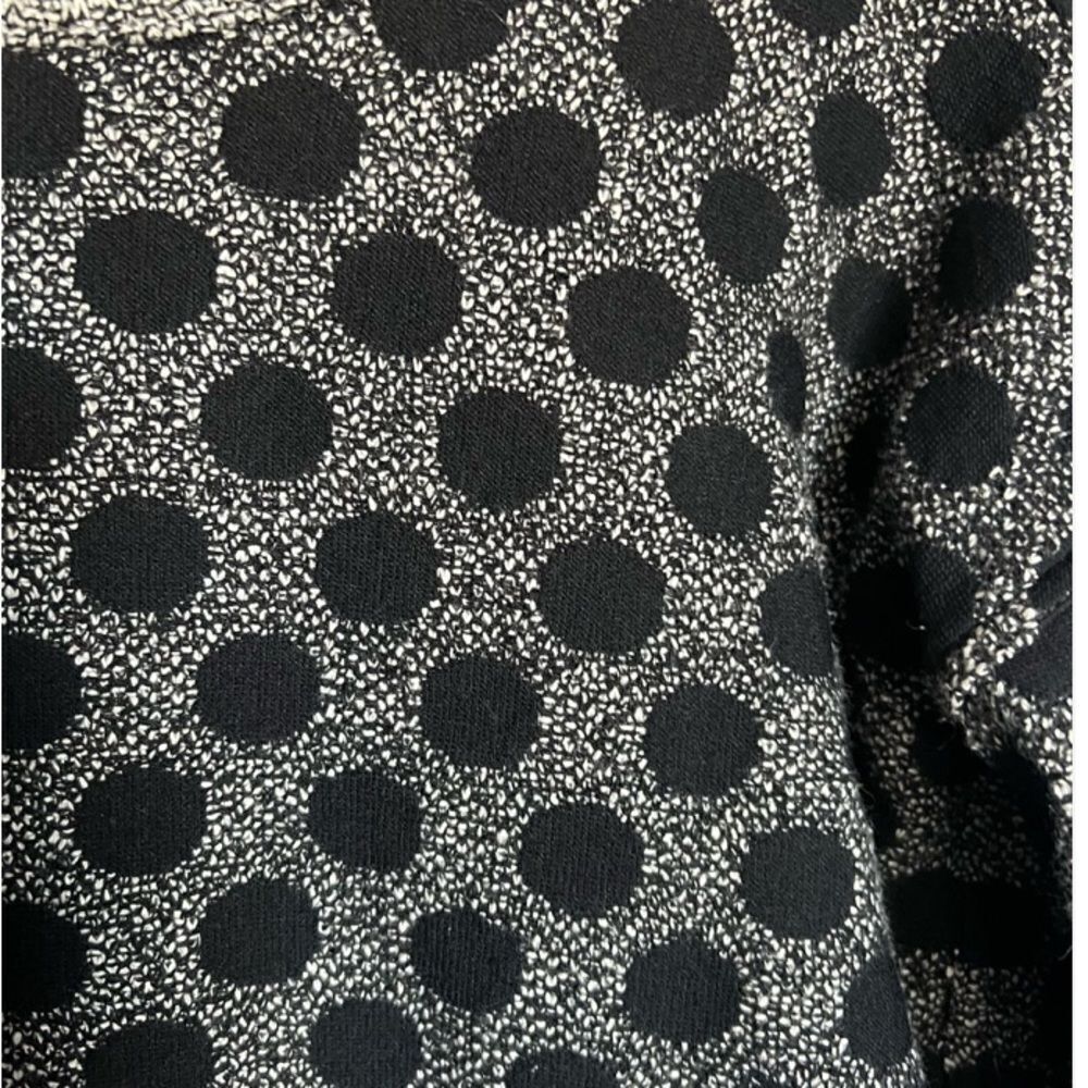 Madewell Maude Polka Dot Jacquard Top Heavy Weight 3/4 Small Black Gray - Picture 3 of 6